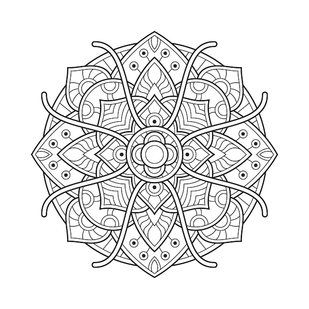 Vector mandala arabesque coloring page book illustration