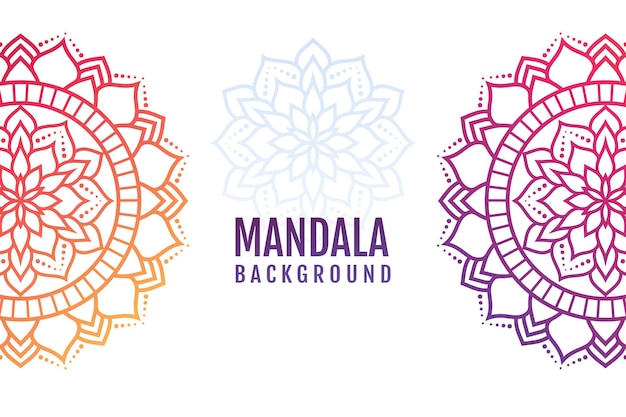 Mandala art Background with colored gradient