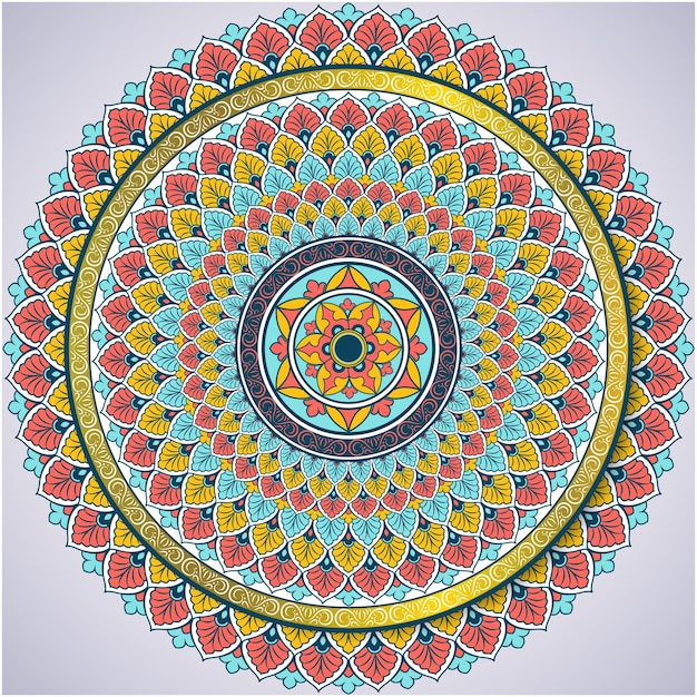 Mandala art colorful pattern vector
