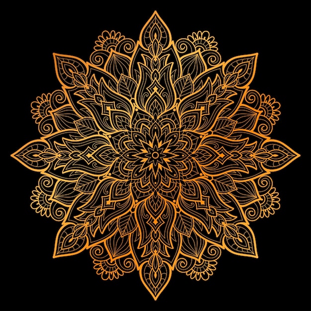 Mandala art golden illustration design