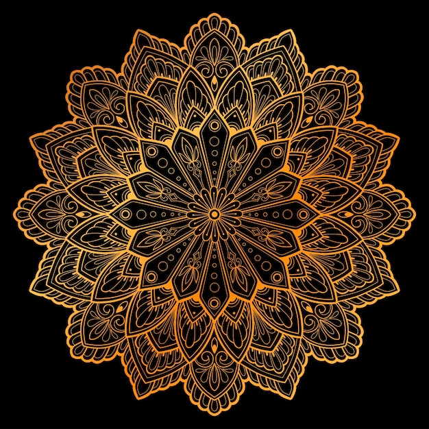 Mandala art golden illustration design