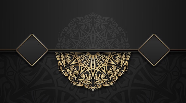 Mandala background black and gold