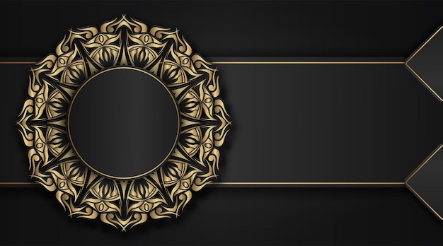 Mandala background black and gold