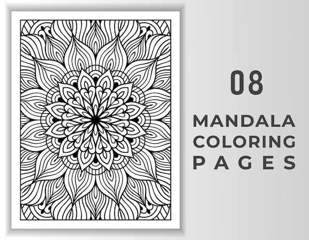 Mandala background coloring page for kdp interior design template