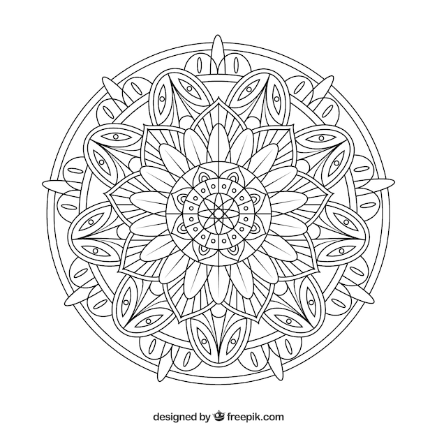 Mandala background in lineal style