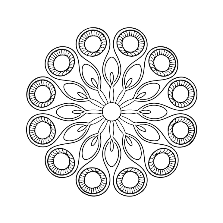 Vector mandala background in lineal style