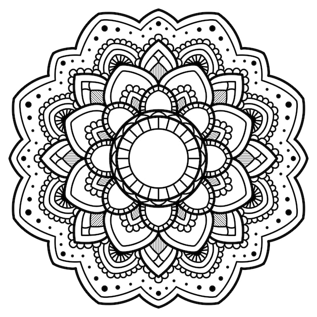 Vector mandala background in lineal style