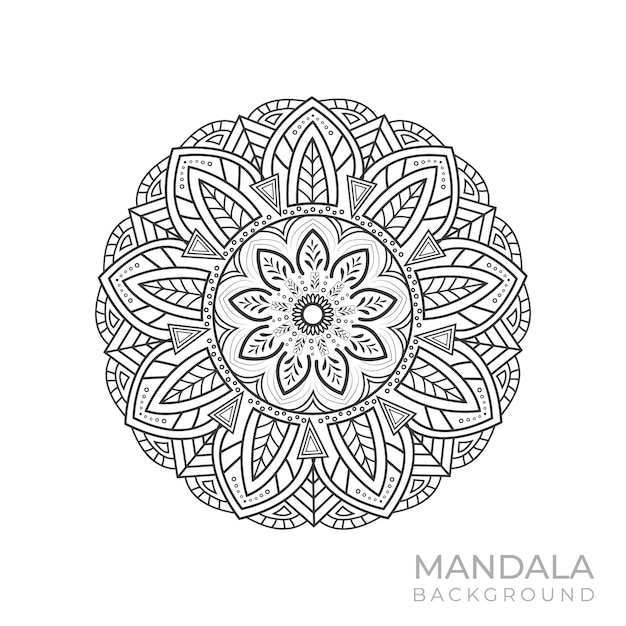 Mandala background with a black pattern. vector illustration.