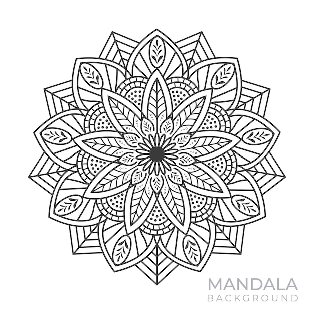 Mandala background with a black pattern.