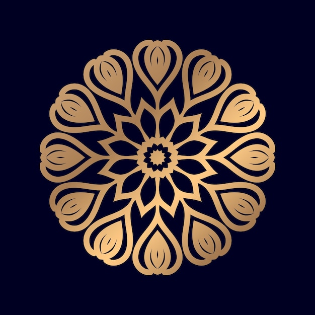 Фон мандалы с этническим золотым арабеском узором золотого цвета