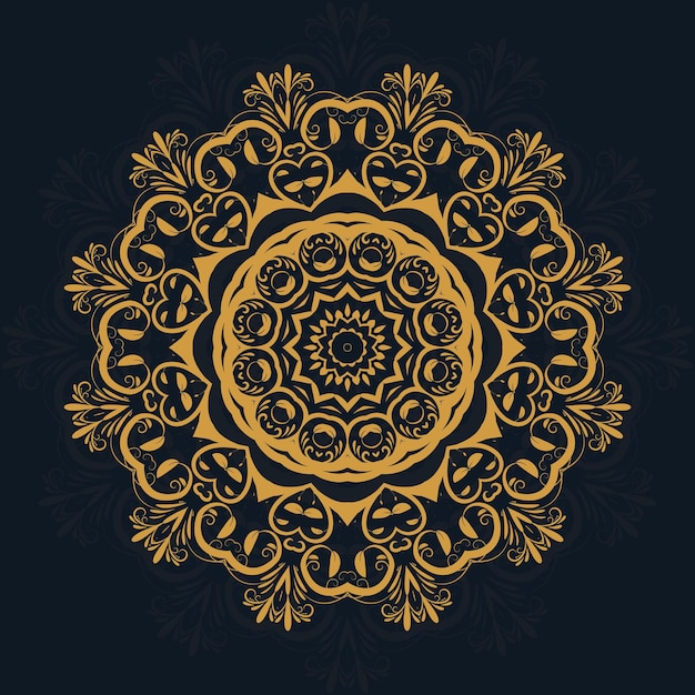 Vector mandala background with golden arabesque pattern arabic islamic east style