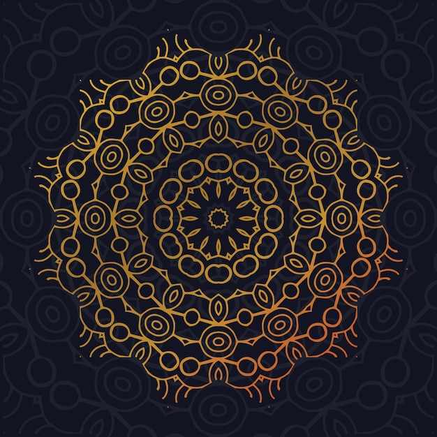 Vector mandala background with golden arabesque pattern arabic islamic east style