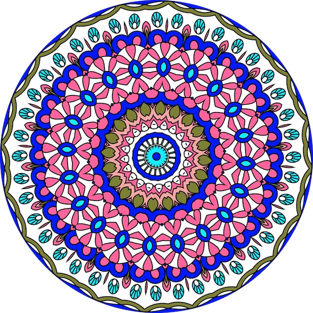 Mandala Background With Great Colors. Unusual Flower Shape.