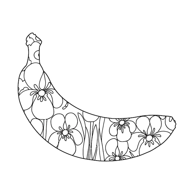 mandala banana para colorir para crianças 7532965 Vetor no Vecteezy