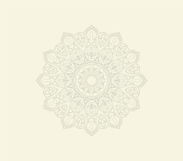 Mandala  Beautiful Art white color design Black color Free Vector