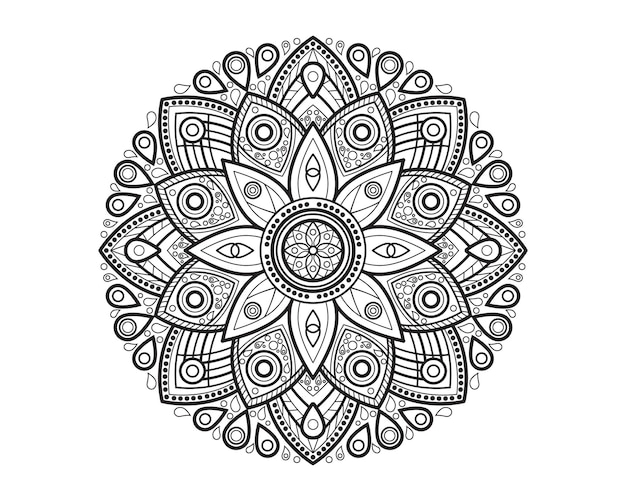 Disegno dell'illustrazione dell'icona di vettore dell'ornamento di bellezza della mandala