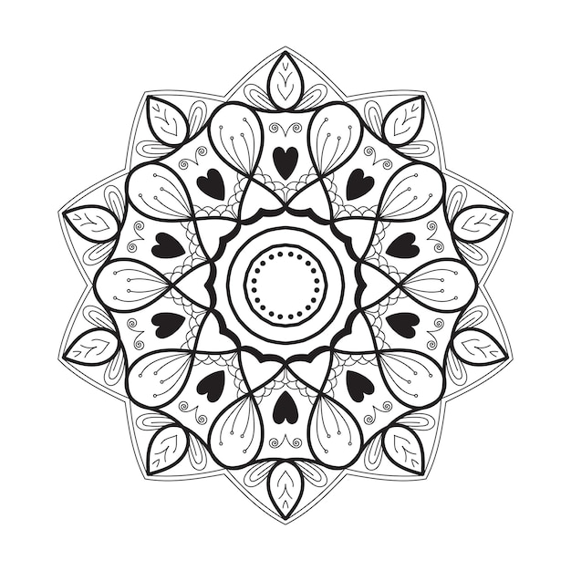 Mandala black and white coloring book