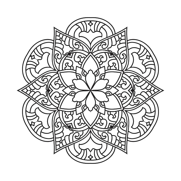 Mandala a colori in bianco e nero illustrazione vettoriale
