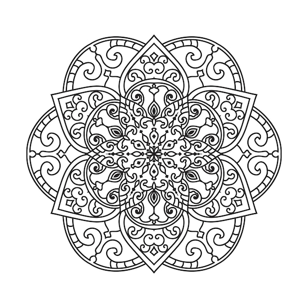 Mandala a colori in bianco e nero illustrazione vettoriale