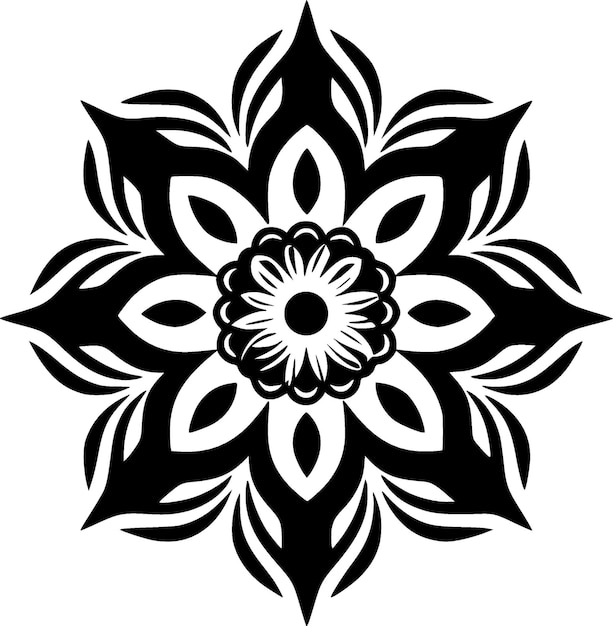 Mandala Black and White Isolated Icon Vector illustration