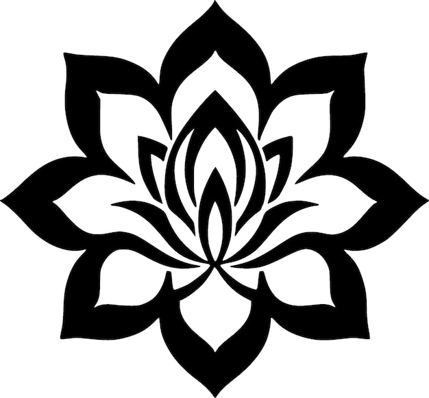 Mandala Black and White Isolated Icon Vector illustration