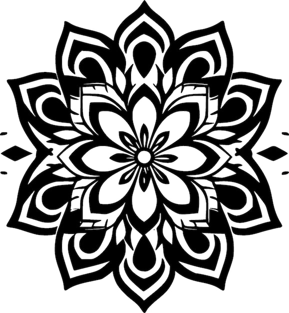 Mandala black and white vector illustration