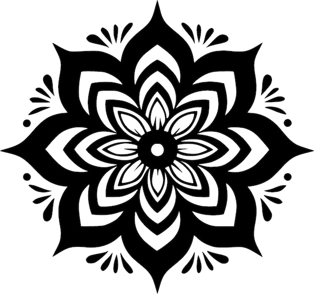 Mandala Black and White Vector illustration