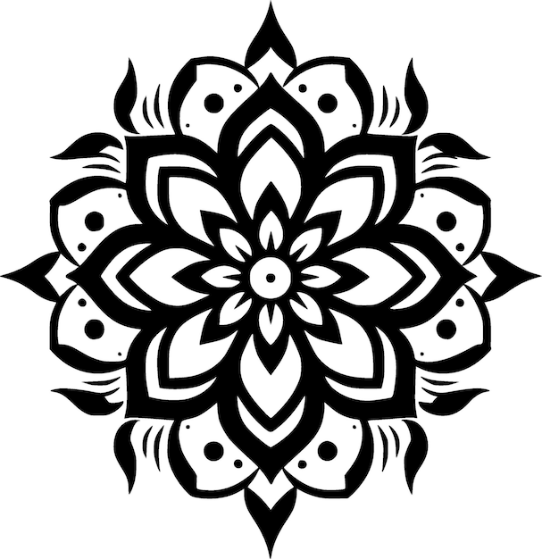 Mandala black and white vector illustration