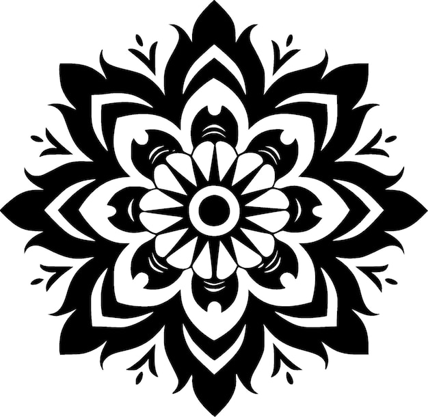 Mandala Black and White Vector illustration