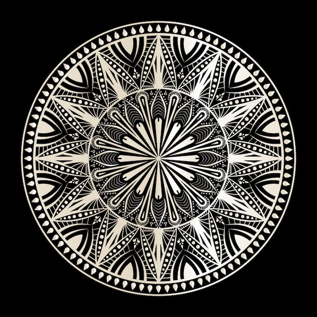 Mandala on black and white