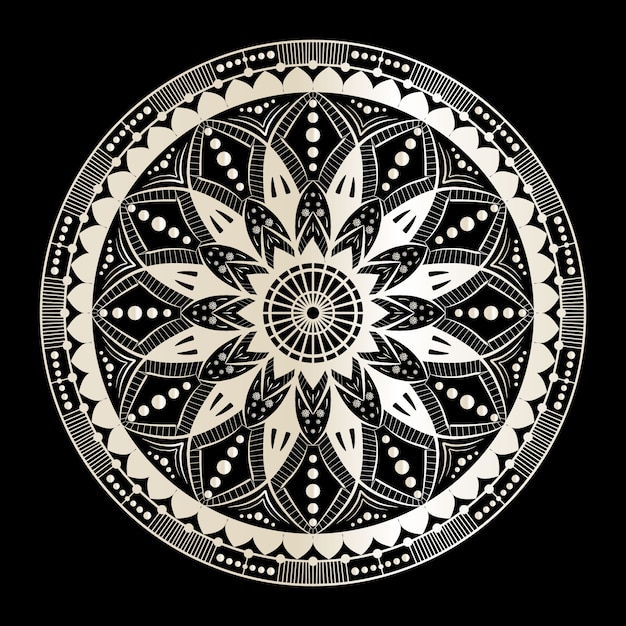 Mandala on black and white