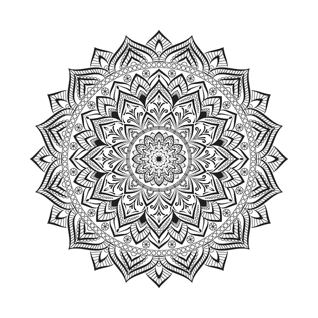 mandala on Black and white