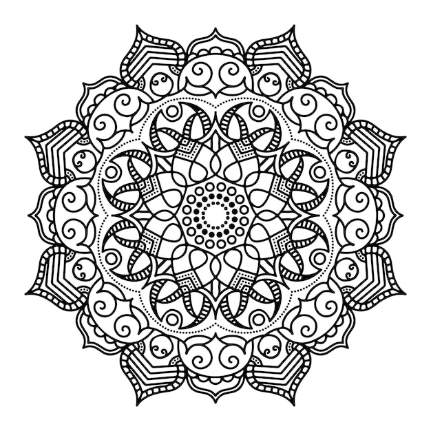 Mandala-bloem. Circulair patroon in de vorm van een mandala voor Henna, Mehndi, tatoeage, decoratie. Oost-d