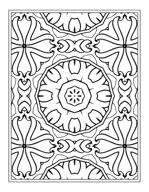 Mandala bloem zwart-wit patroon kleurboek pagina