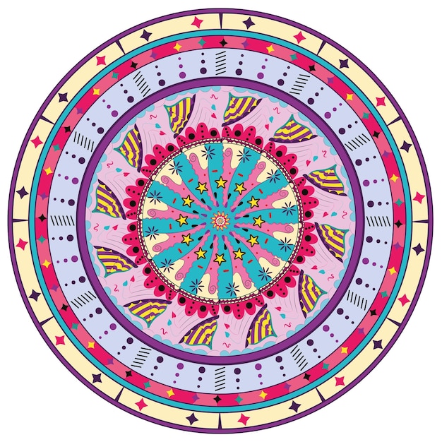 Mandala bloemmotief Indisch bloemenornament Vector