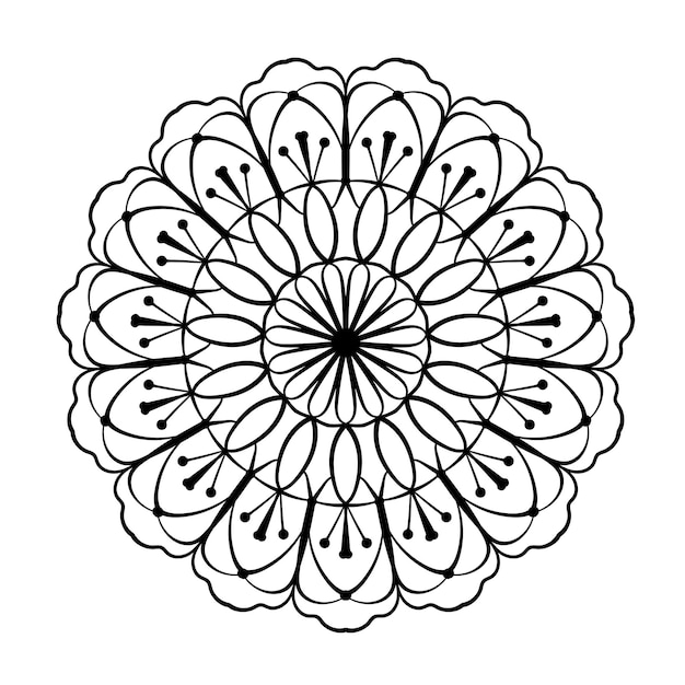 Mandala bloemmotief Kleurboek pagina-element voor volwassenen of kinderen