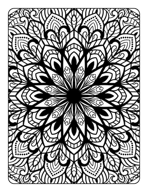 Mandala bloemmotief kleurplaat voor volwassenen ontspanning, mandala kleurplaten