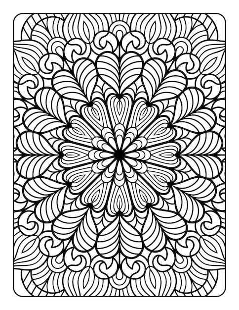 Mandala bloemmotief kleurplaat voor volwassenen ontspanning, mandala kleurplaten