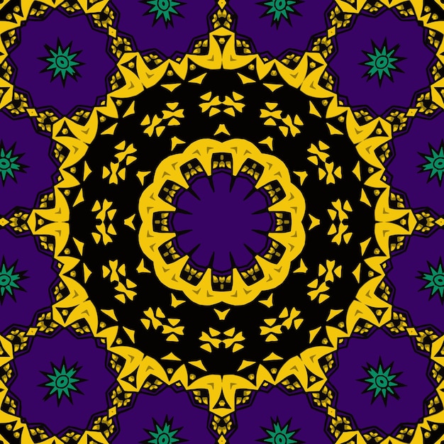 Mandala boho hand drawn seamless pattern vector illustration