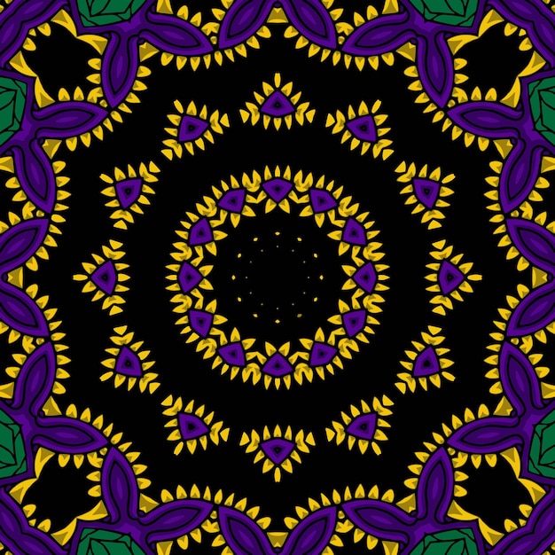 Mandala boho hand getekend naadloze patroon vectorillustratie
