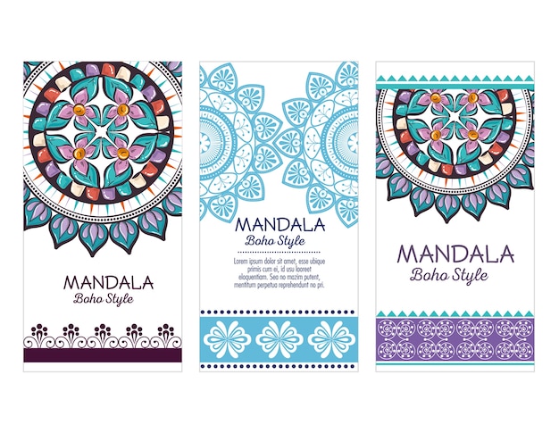 Mandala boho style flyers