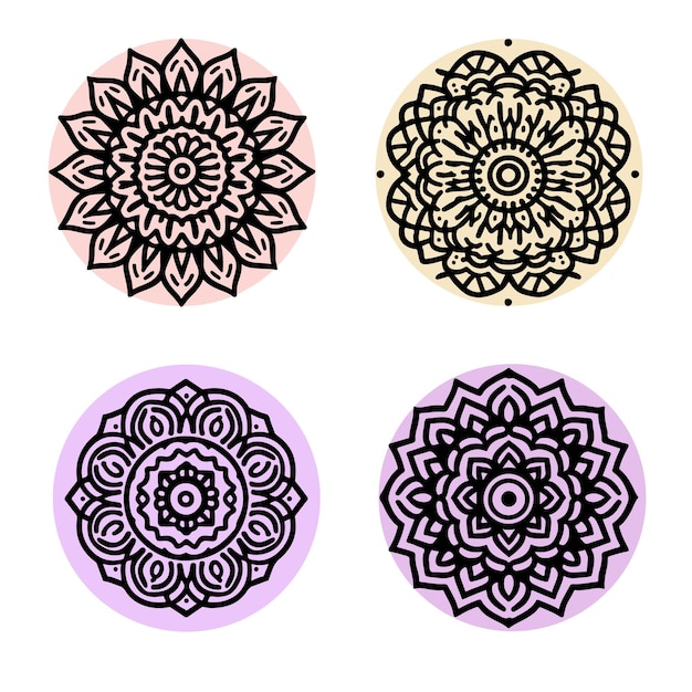 Mandala Bold vector line silhouette