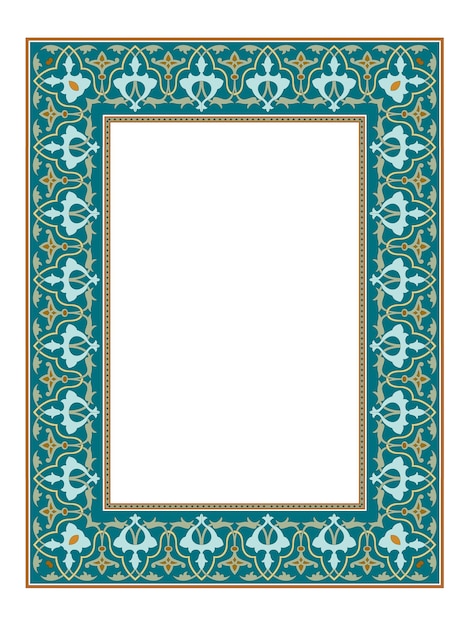 Vector mandala border with arabic design luxry frame