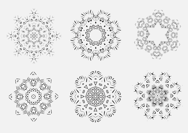 Mandala burst lined vintage shapes