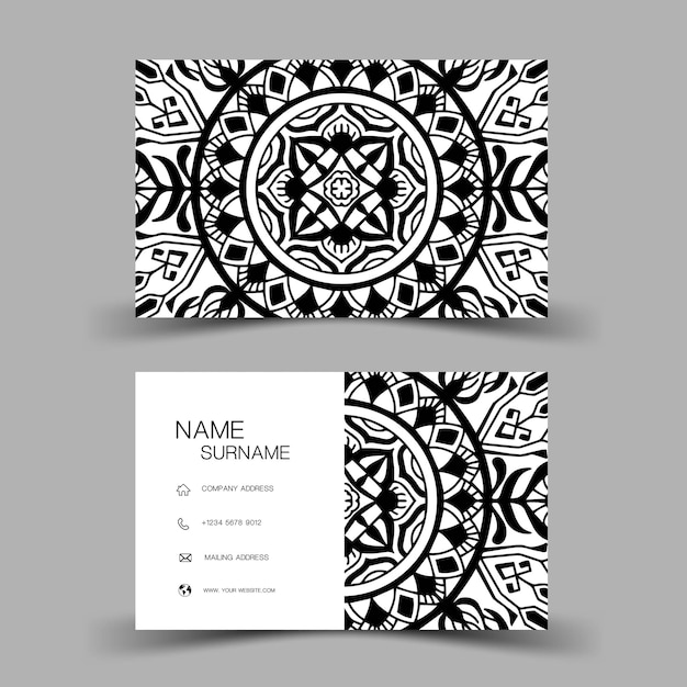 Mandala business card template Editable vector design illustration EPS10