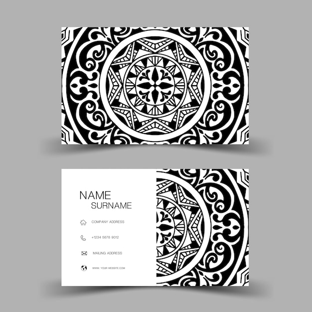 Mandala business card template Editable vector design