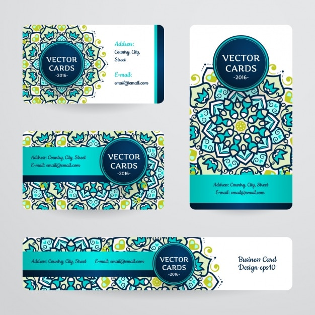 Vector mandala cards collection