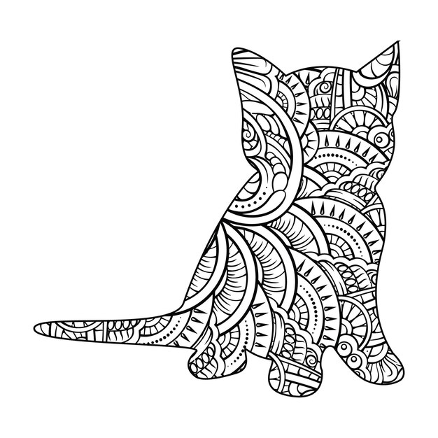 Premium Vector | Fox head side position mandala zentangle coloring page ...