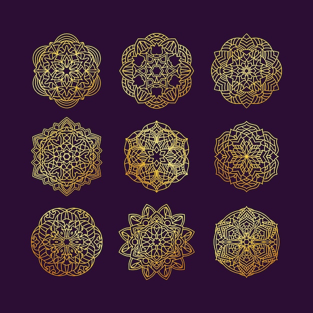 mandala collection set vector illustration vintage decorative elements hand drawn background islam arabic indian ottoman motifs