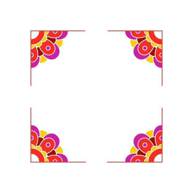 Vettore mandala ornamento nuziale colorato disegni vettoriali